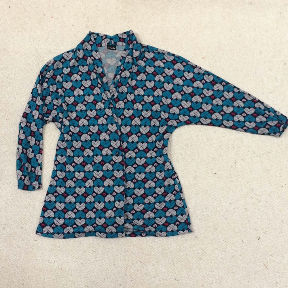 Sweet heart retro cardi 3/4 sleeve sweater top